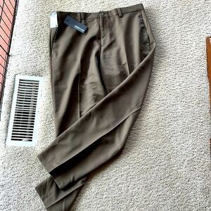 Kenneth Cole Reaction Dress Pants Subtle Stripe Brown Size 38x30 NWT